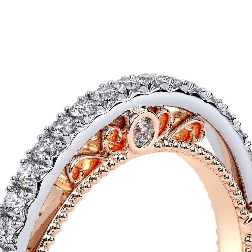 Vintage Lace Diamond Wedding Ring 18k White/Rose Gold - PR-122