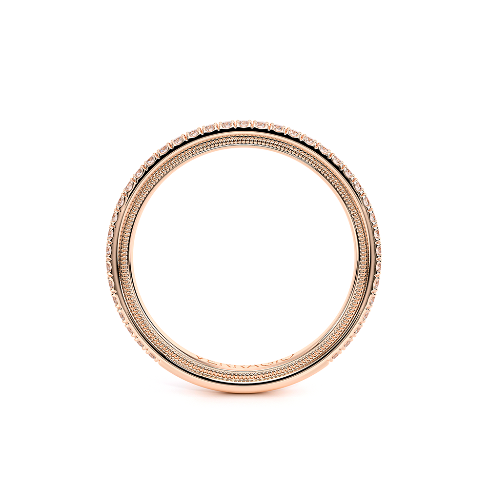 Classic Pavé Diamond Wedding Ring 18k Rose Gold - TR-120