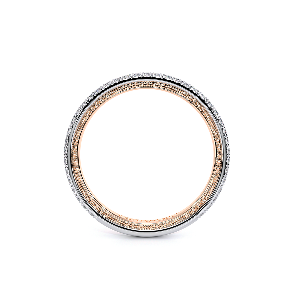 Classic Pavé Diamond Wedding Ring 14k White/Rose Gold - TR-120