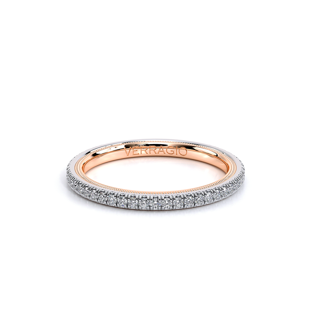 Classic Pavé Diamond Wedding Ring 14k White/Rose Gold - TR-120