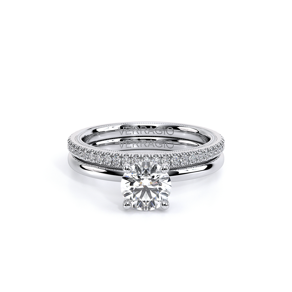 Classic Pavé Diamond Wedding Ring 14k White Gold - TR-120