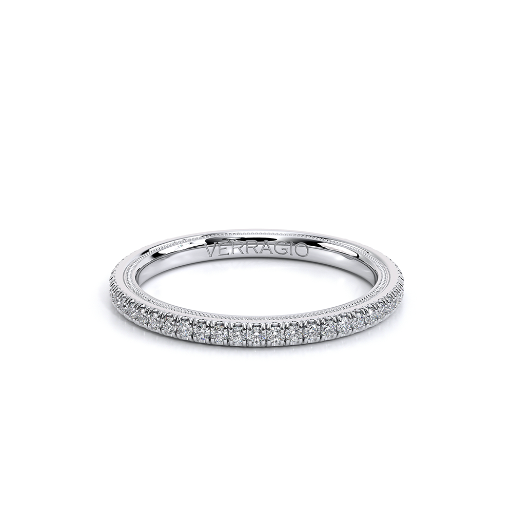 Classic Pavé Diamond Wedding Ring 14k White Gold - TR-120