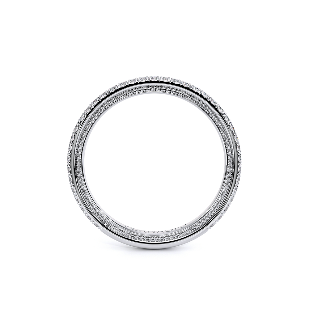 Classic Pavé Diamond Wedding Ring 18k White Gold - TR-120