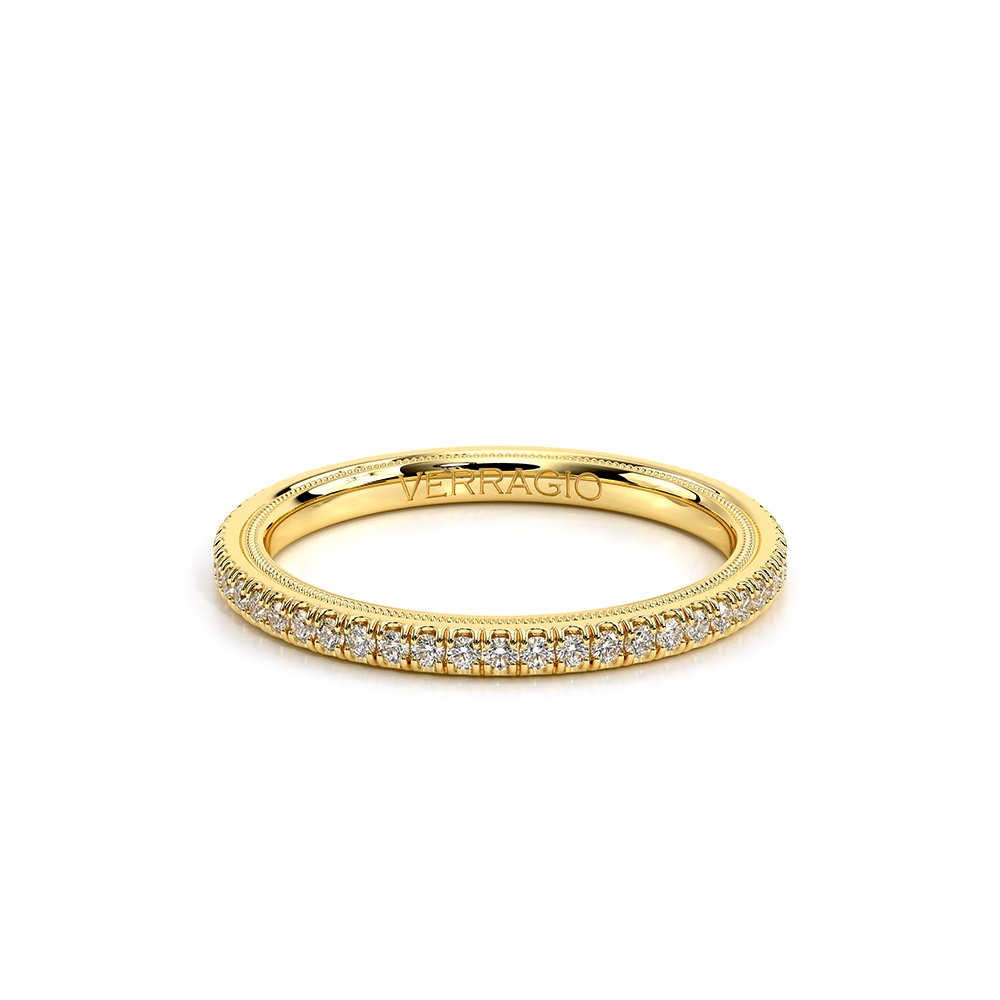Classic Pavé Diamond Wedding Ring 14k Yellow Gold - TR-120