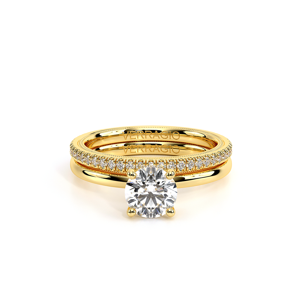 Classic Pavé Diamond Wedding Ring 14k Yellow Gold - TR-120