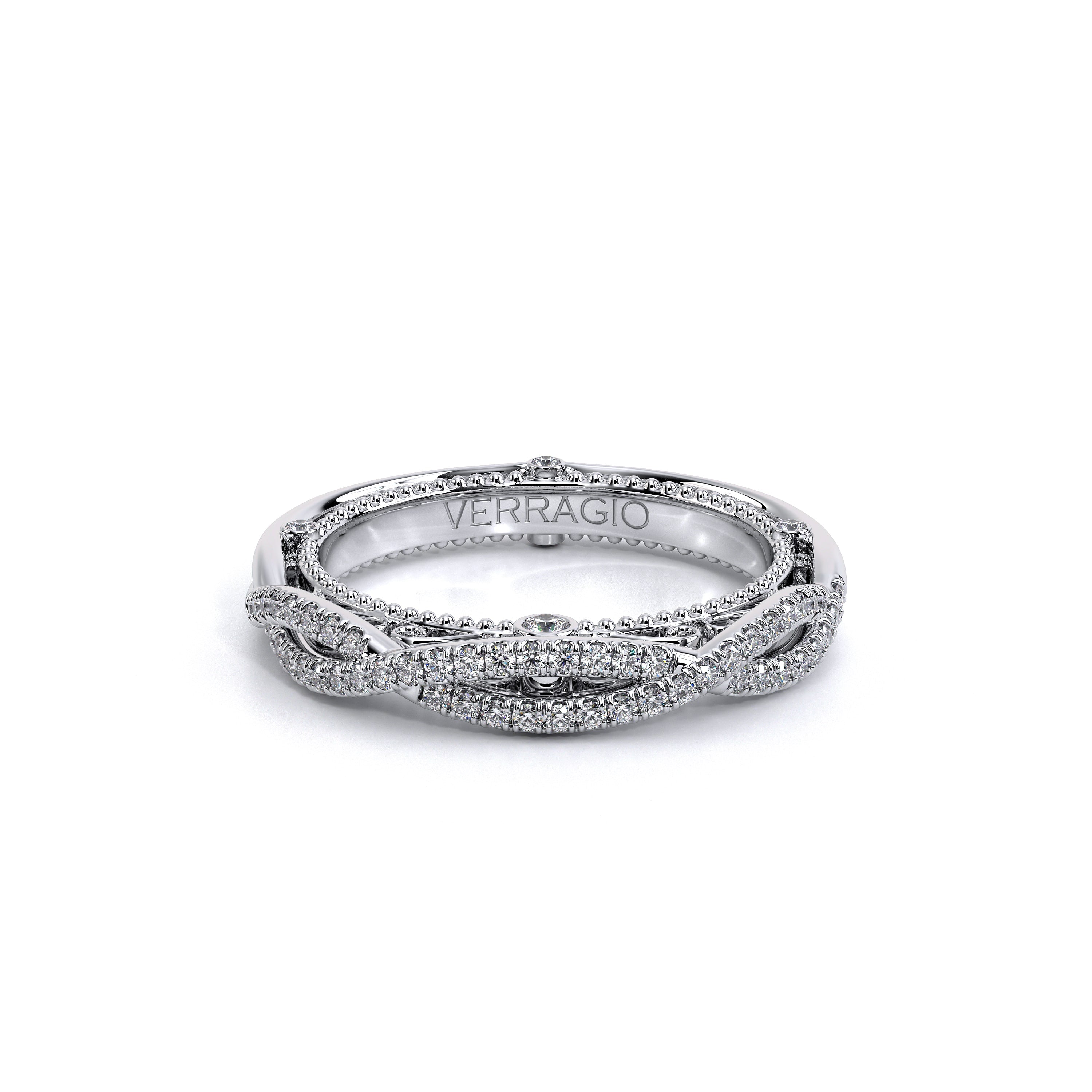 Vintage Twist Diamond Wedding Ring Platinum - VEN-5003
