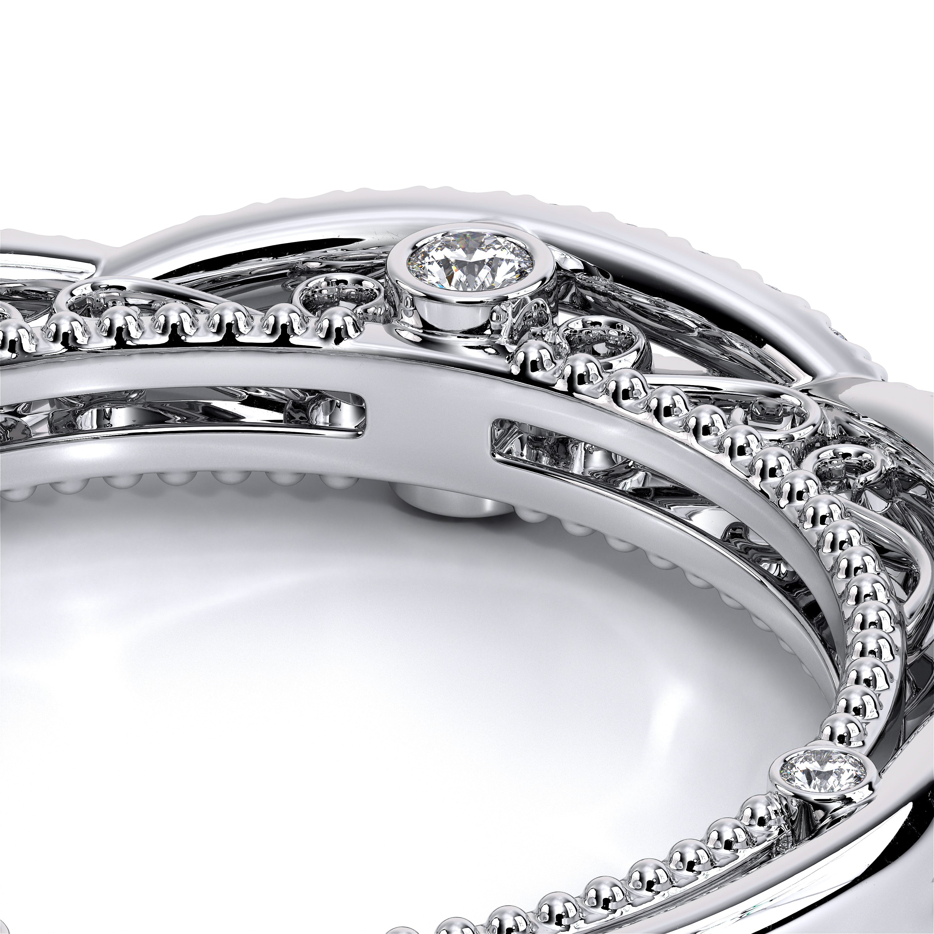 Vintage Twist Diamond Wedding Ring Platinum - VEN-5003