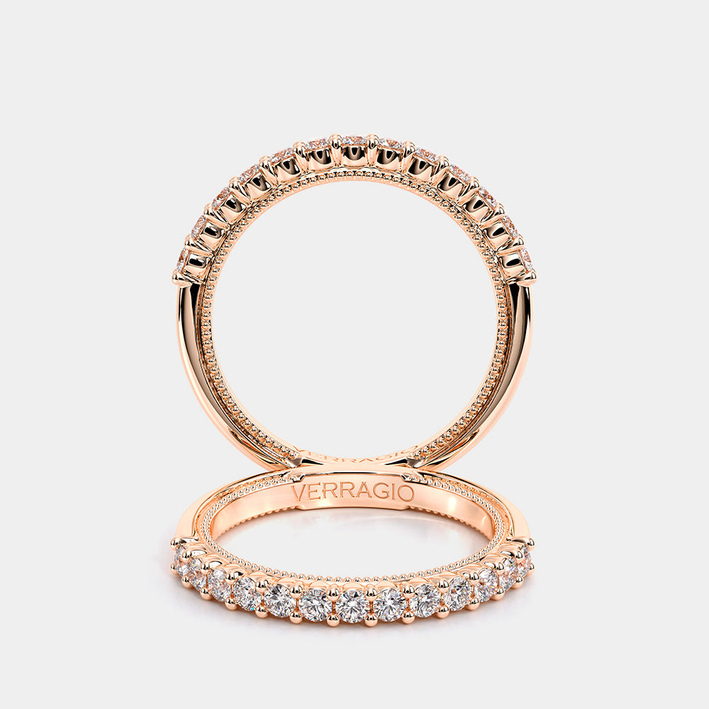 Diamond Wedding Ring 18k Rose Gold - VEN-5084
