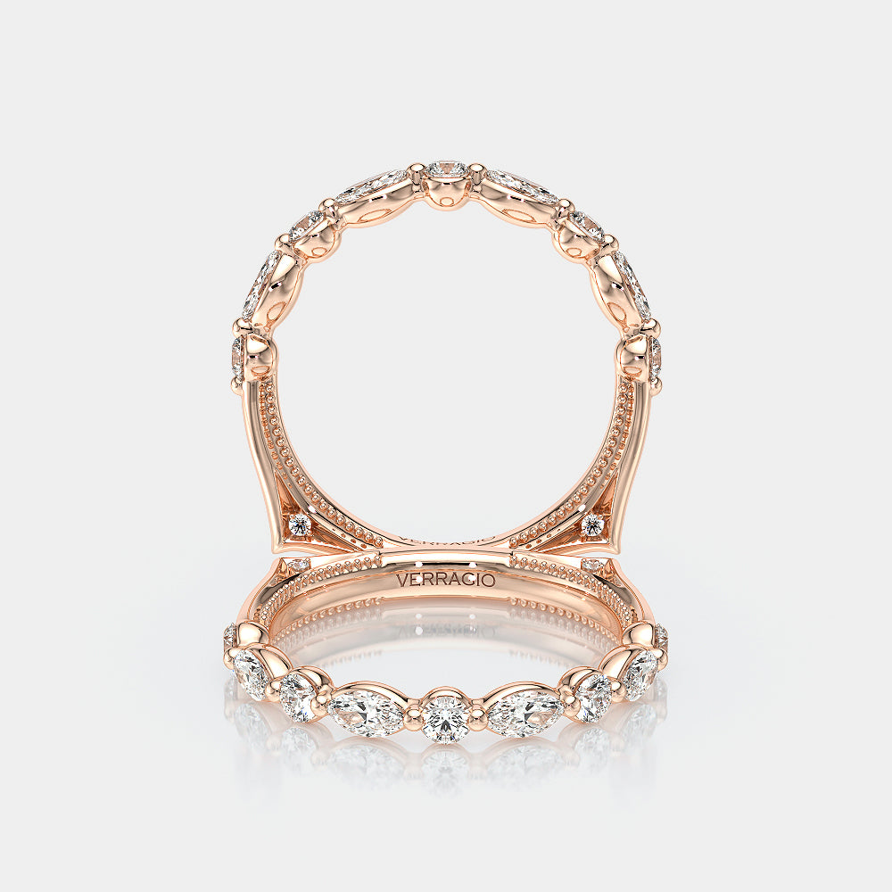 Vintage Diamond Wedding Ring 18k Rose Gold - VNG-2202