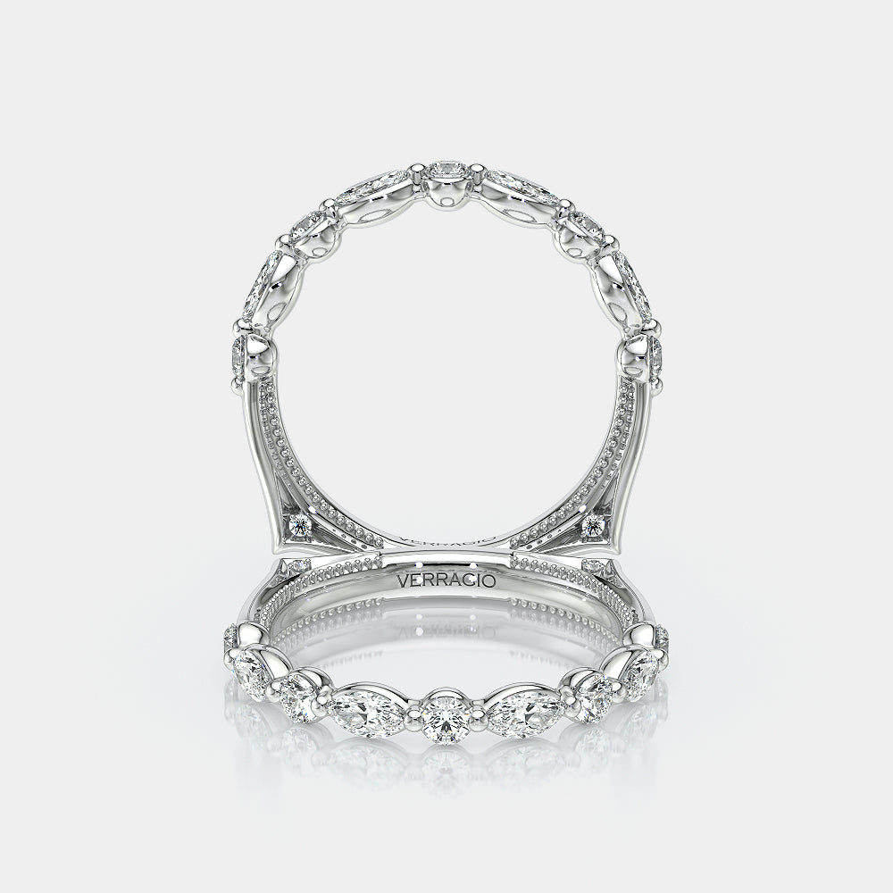 Vintage Diamond Wedding Ring 18k White Gold - VNG-2202