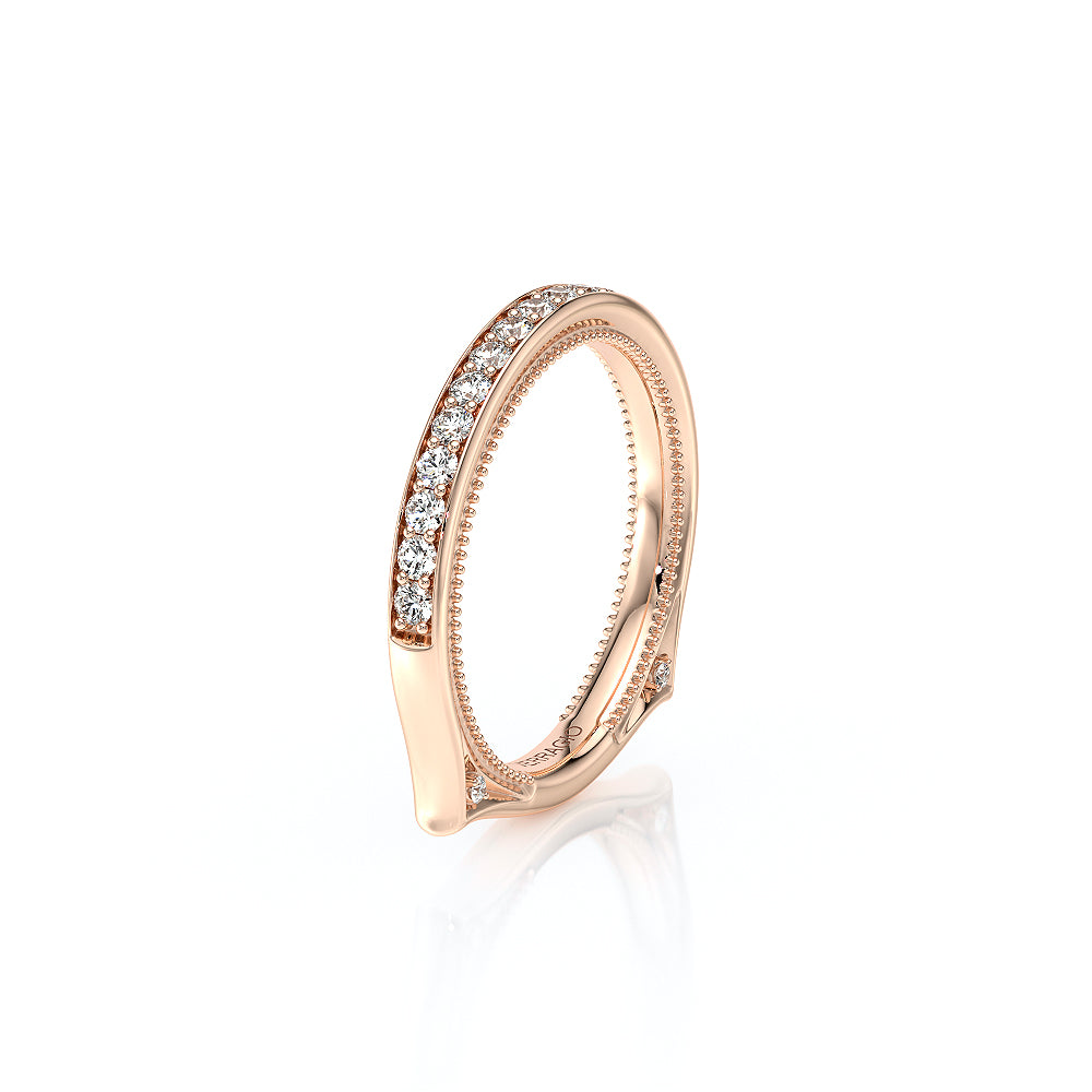 Channel Set Diamond Wedding Ring 18k Rose Gold - VNG-2207