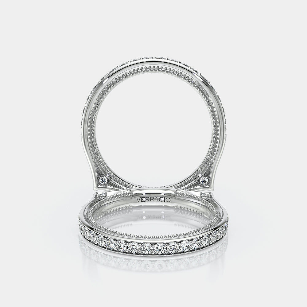 Channel Set Diamond Wedding Ring 18k White Gold - VNG-2207