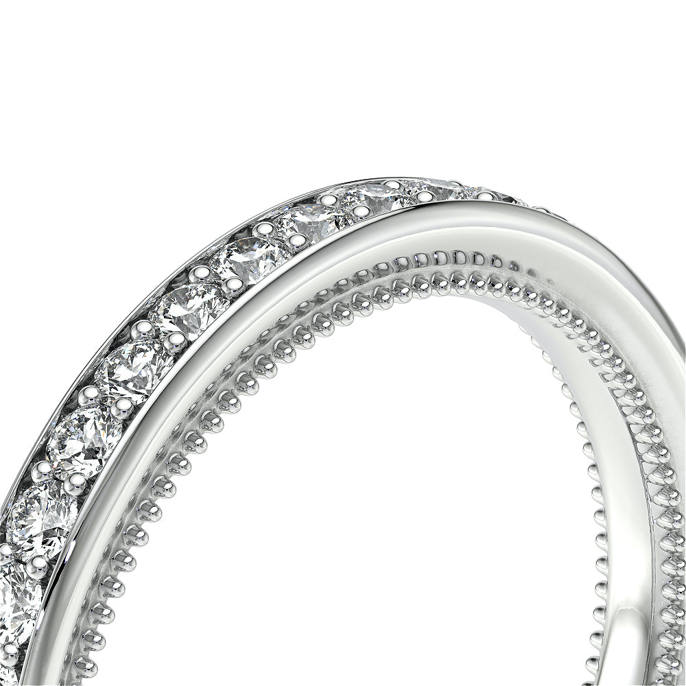 Channel Set Diamond Wedding Ring 18k White Gold - VNG-2207