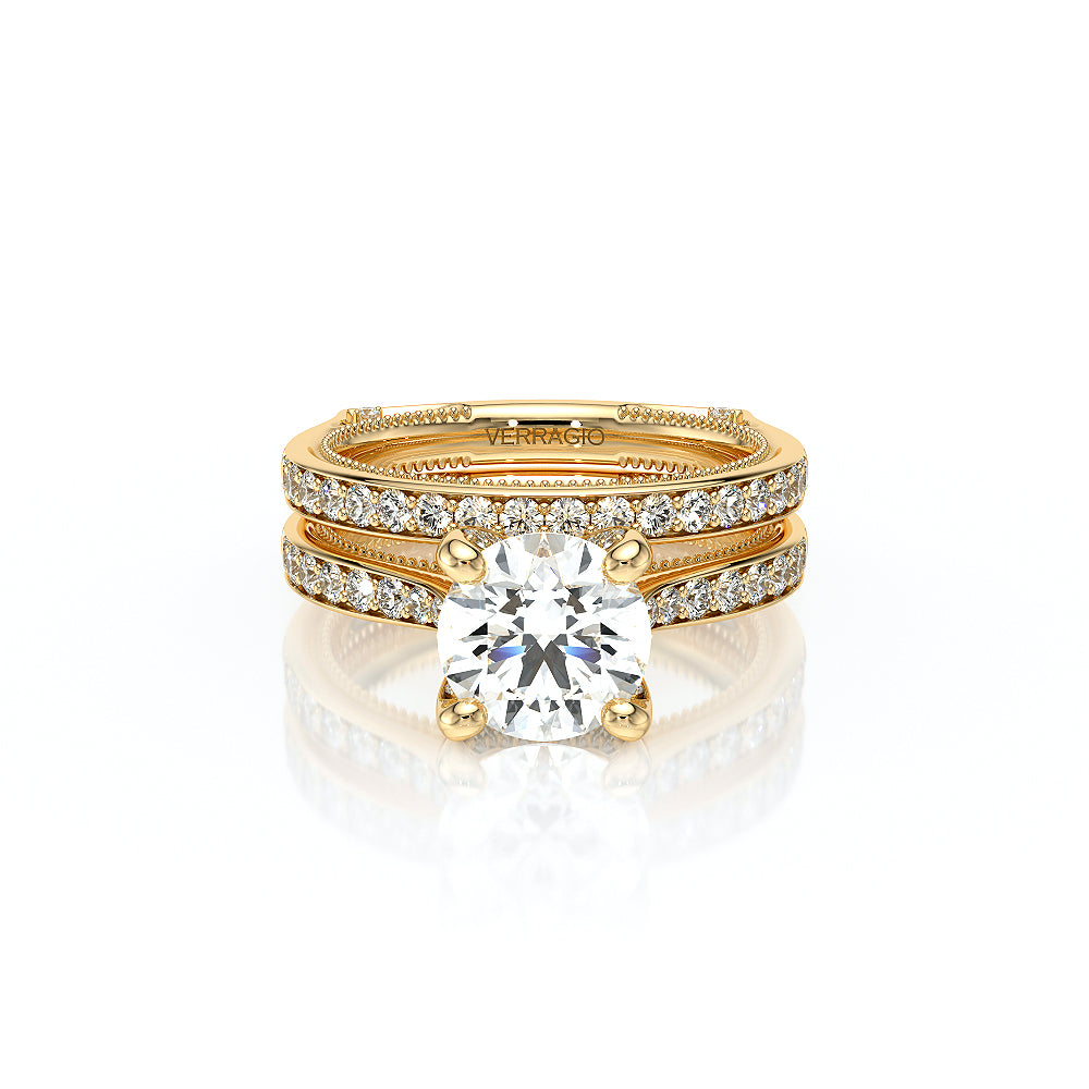 Channel Set Diamond Wedding Ring 14k Yellow Gold - VNG-2207