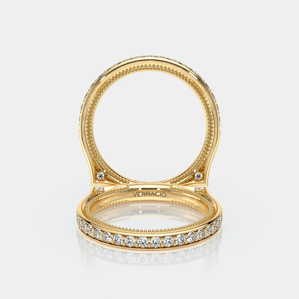 Channel Set Diamond Wedding Ring 14k Yellow Gold - VNG-2207