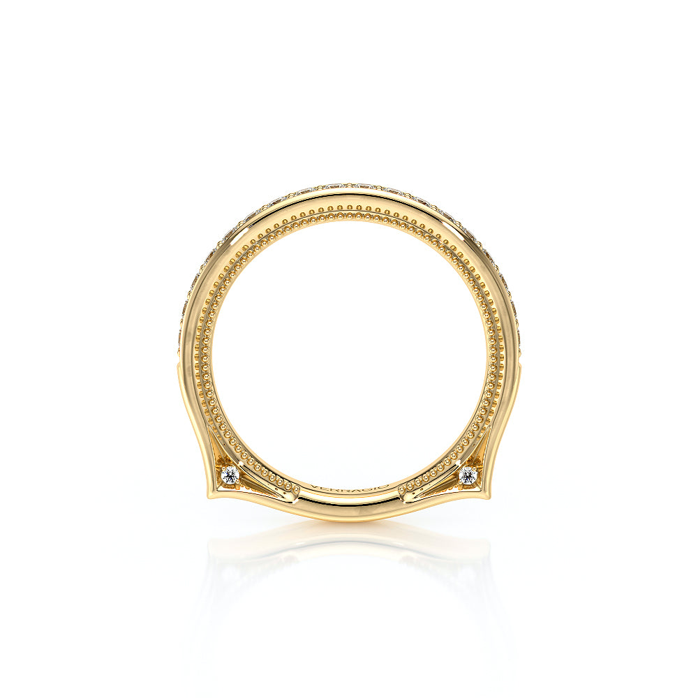 Channel Set Diamond Wedding Ring 18k Yellow Gold - VNG-2207