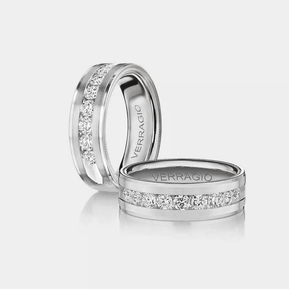Modern Diamond Wedding Ring Platinum - VWRD-7704