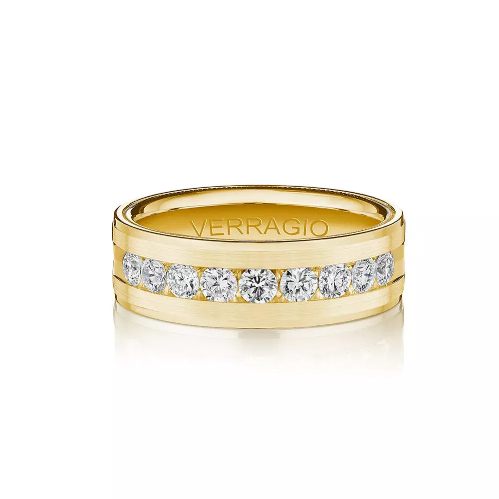 Modern Diamond Wedding Ring 14k Yellow Gold - VWRD-7704