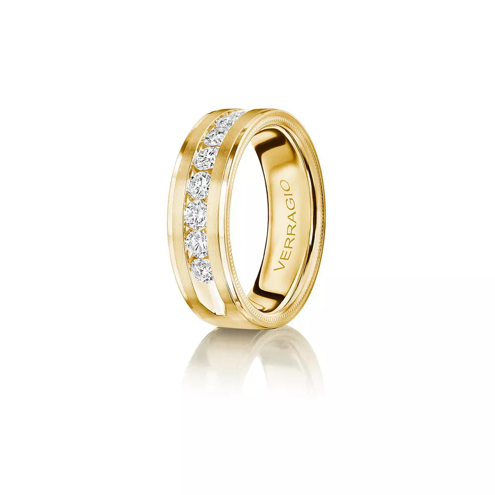 Modern Diamond Wedding Ring 18k Yellow Gold - VWRD-7704