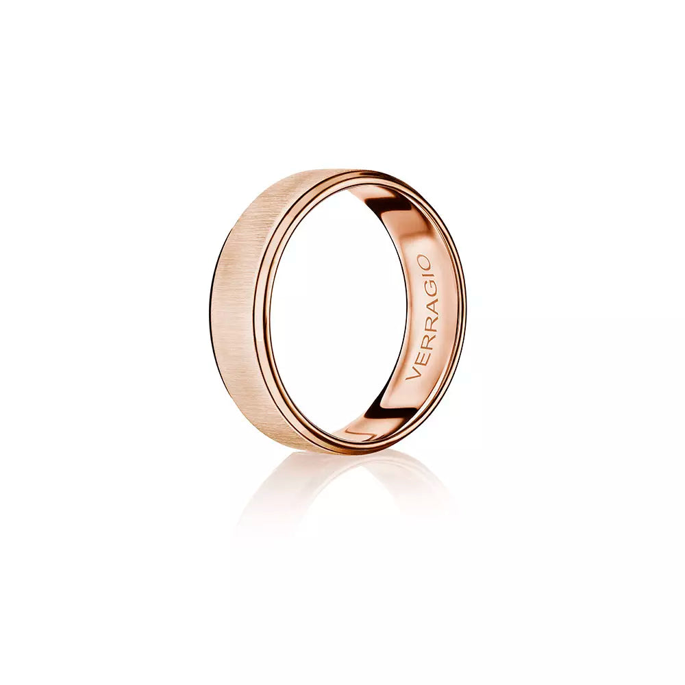 Modern Brushed Wedding Ring 18k Rose Gold - VWS-207