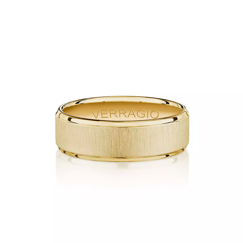 Modern Brushed Wedding Ring 14k Yellow Gold - VWS-207