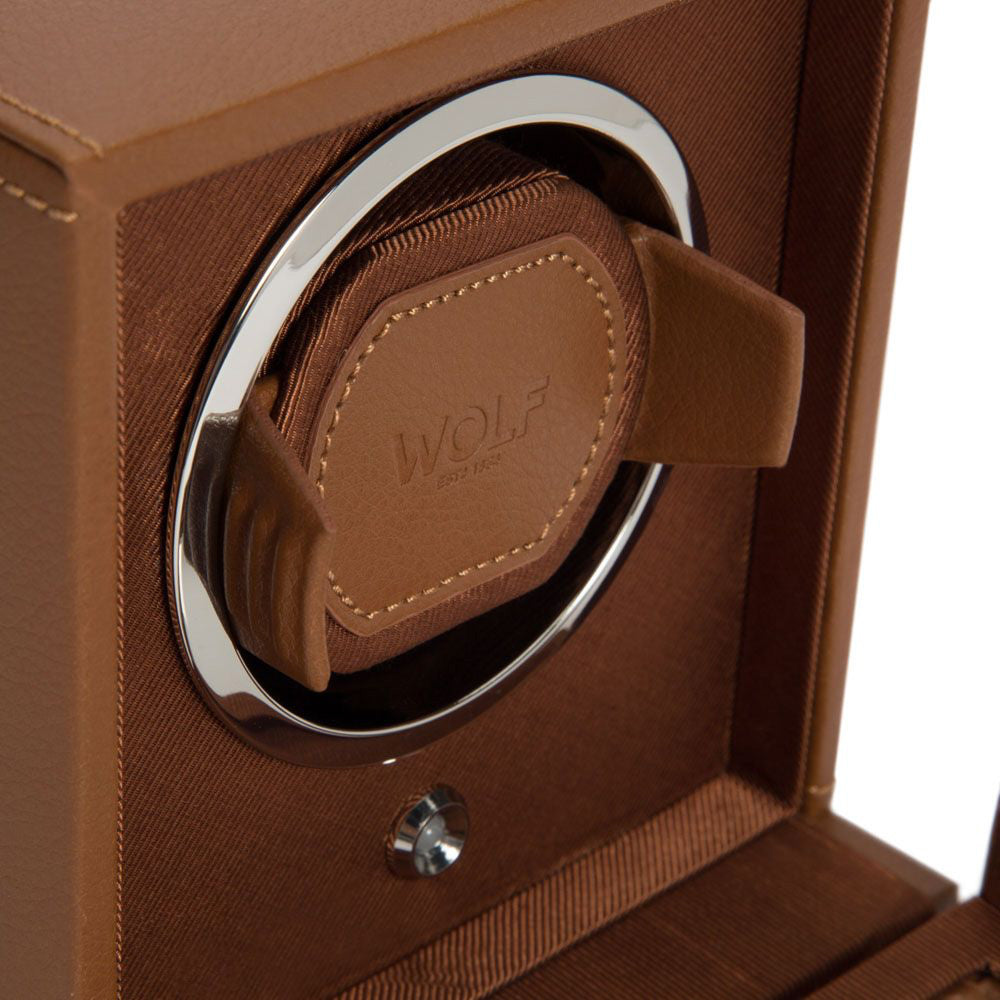 Cub Single Watch Winder - Cognac Vegan Leather AC/AA
