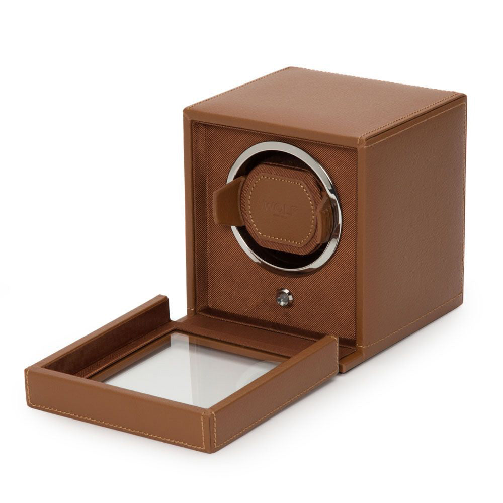 Cub Single Watch Winder - Cognac Vegan Leather AC/AA