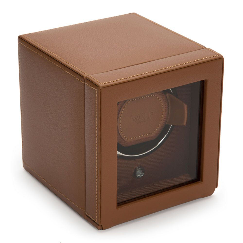Cub Single Watch Winder - Cognac Vegan Leather AC/AA