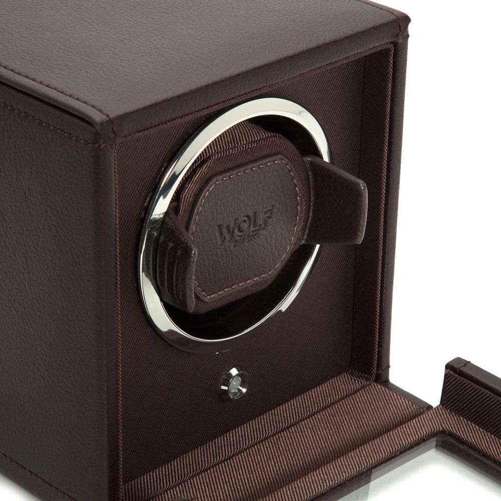 Cub Single Watch Winder - Brown Vegan Leather