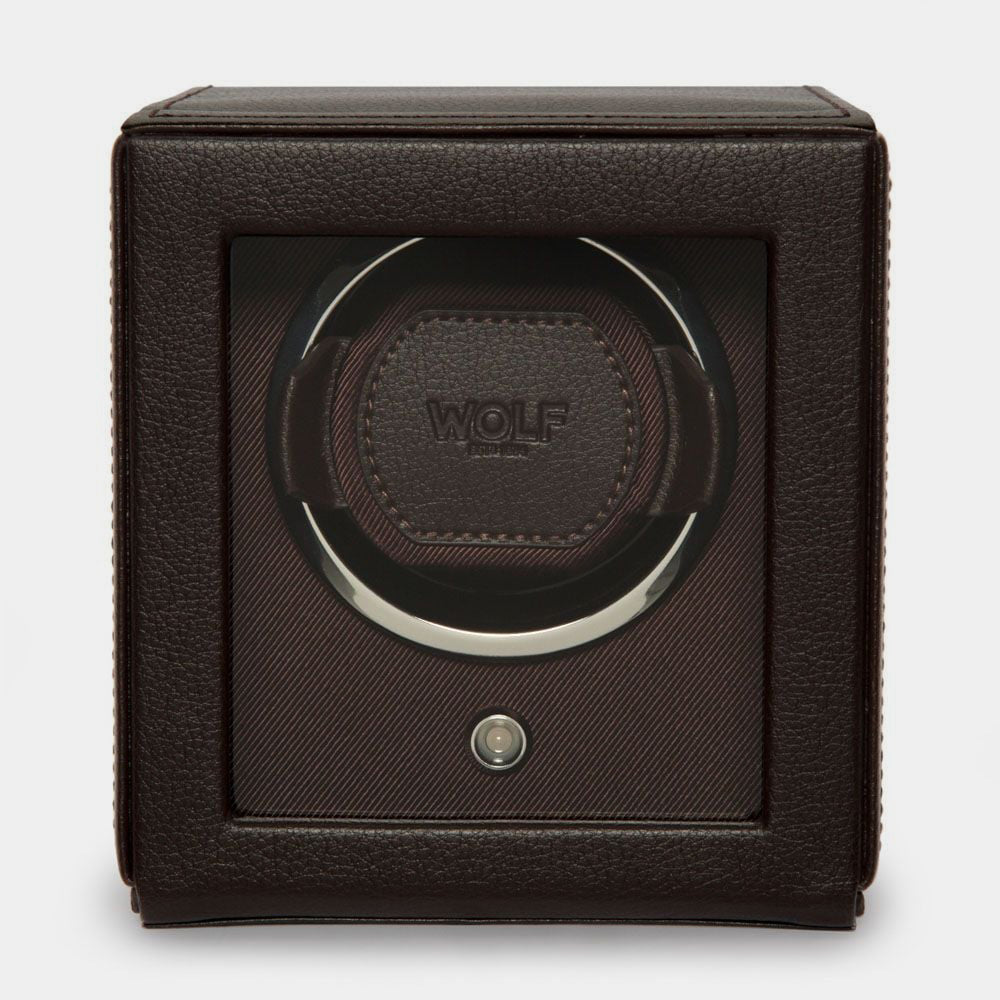 Cub Single Watch Winder - Brown Vegan Leather