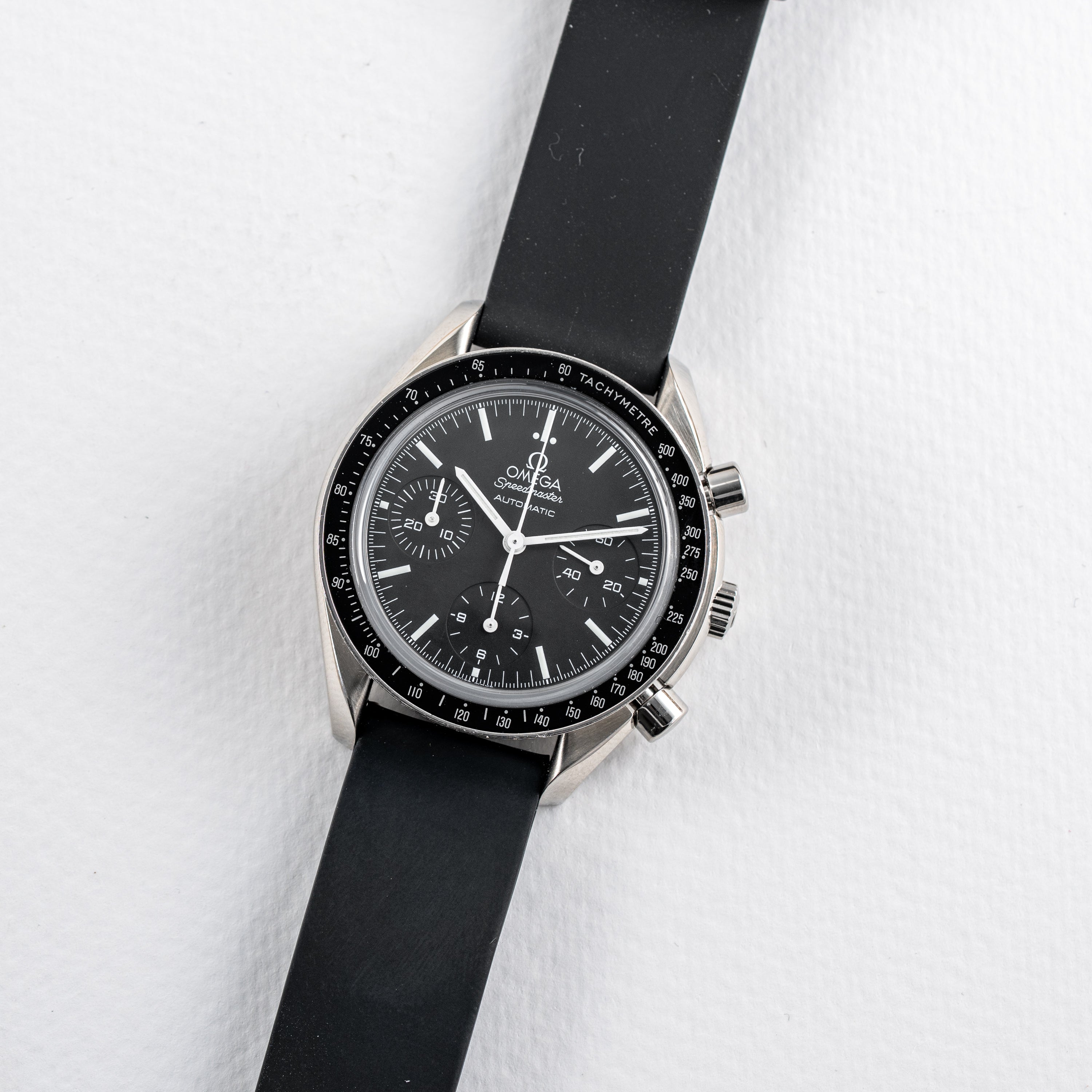 OMEGA Speedmaster Reduced 39mm - Black Dial on Rubber Strap - 3539.50.00