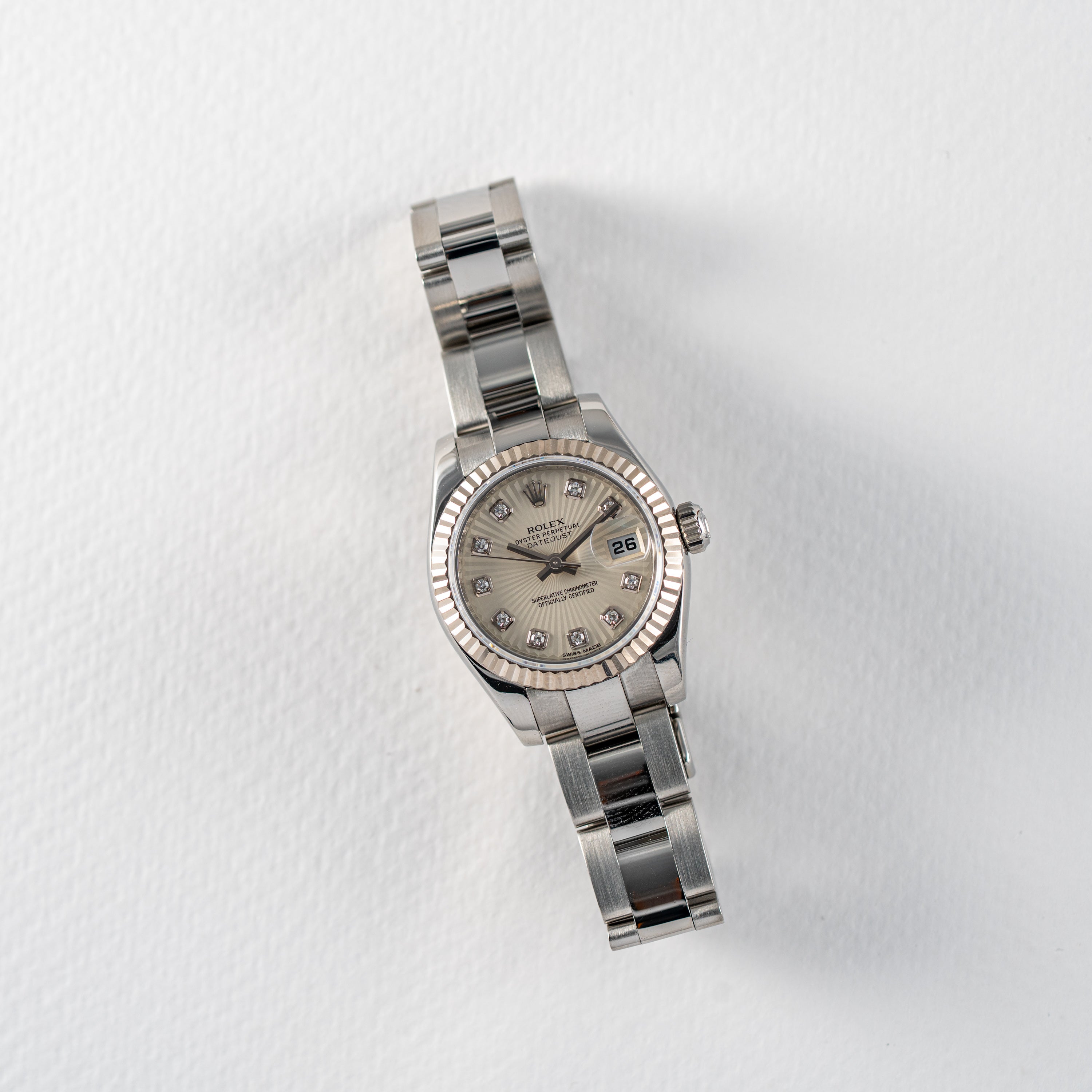 Rolex Datejust 26mm White Diamond Dial - 179174