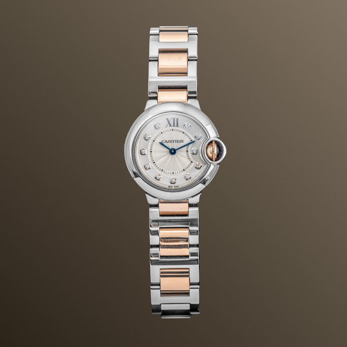 CARTIER Baron bleu SM WE902030 K18PG 2 tone 11P diamond Quartz Ladies _826844 Cartier Ballon Bleu - 29 mm, Rose Gold for sale | eBay main image 2