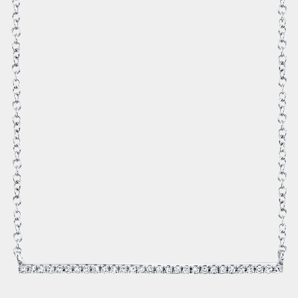 Diamond bar necklace on a white background