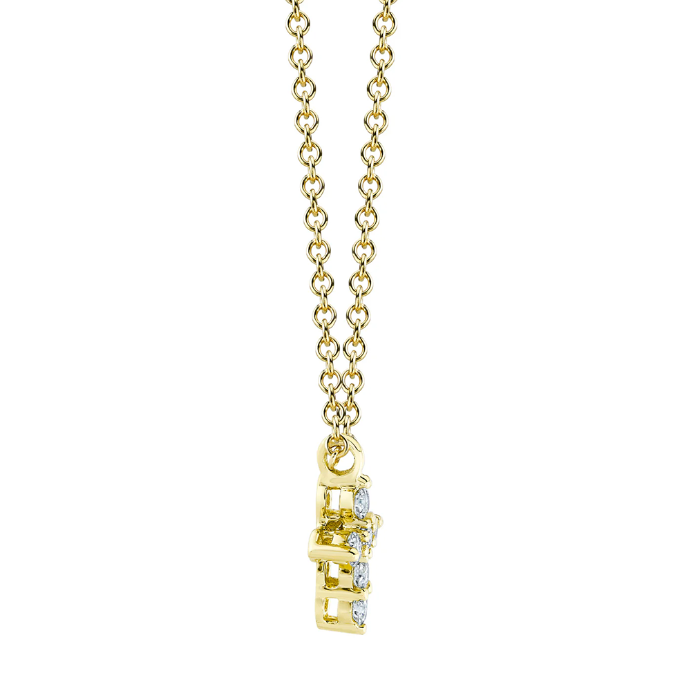 Gia Diamond Cross Yellow Gold Necklace