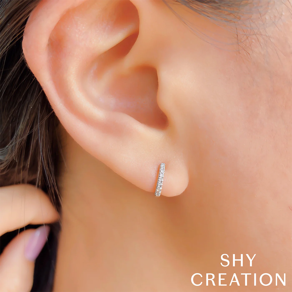 Kate Rose Gold Diamond Mini Huggie Earrings