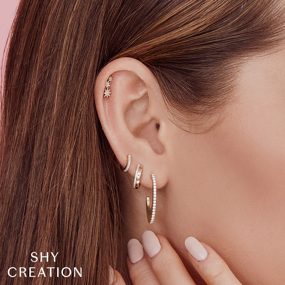 Kate Yellow Gold Diamond Mini Huggie Earrings