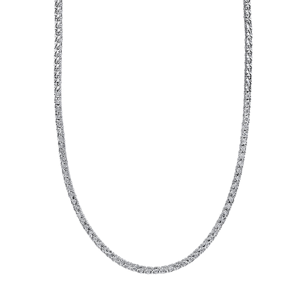 White gold diamond tennis necklace, zoomed out