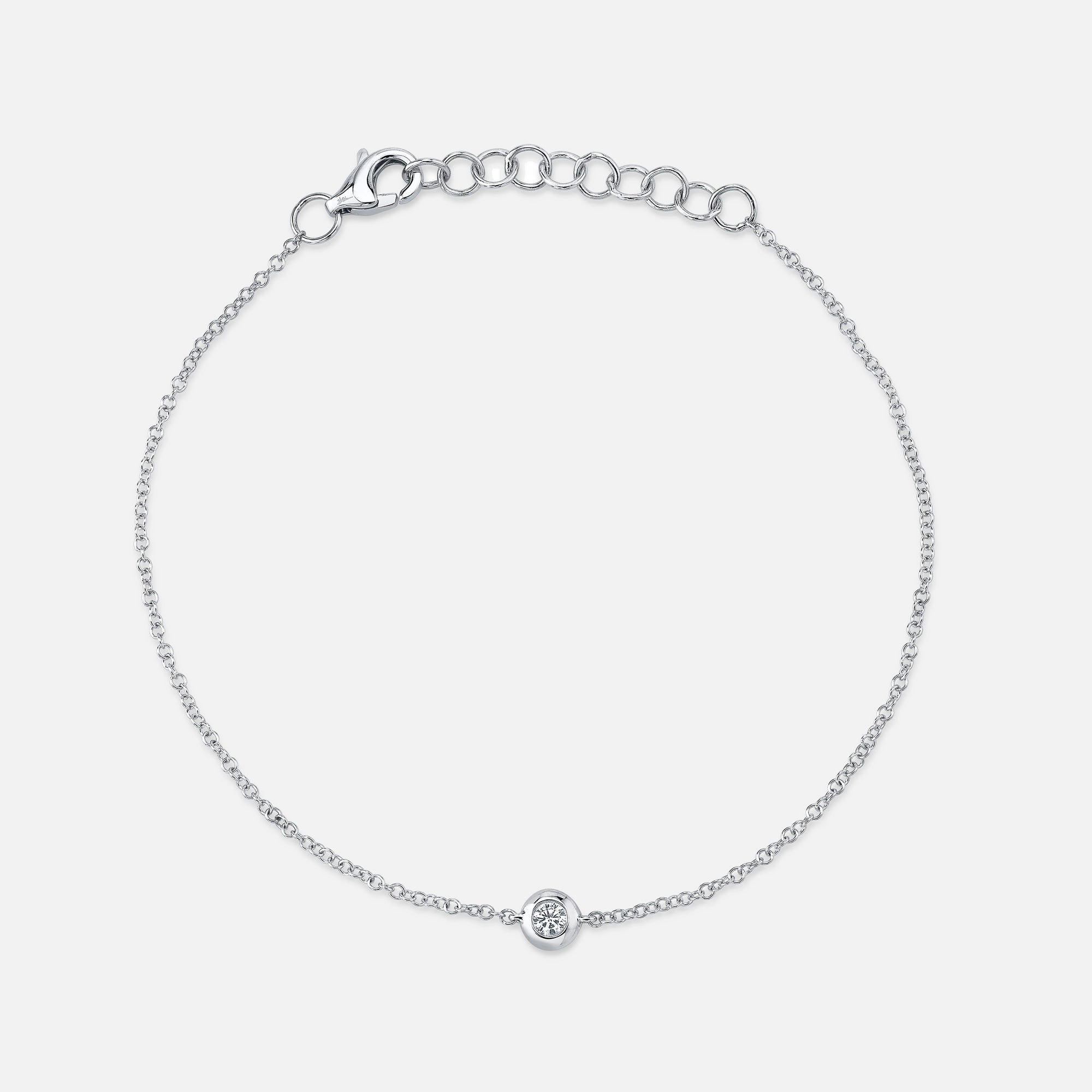 White gold diamond pendant bracelet, front view