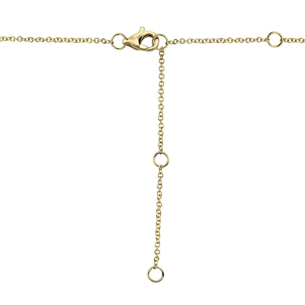 Yellow gold diamond horseshoe necklace, lobster clasp