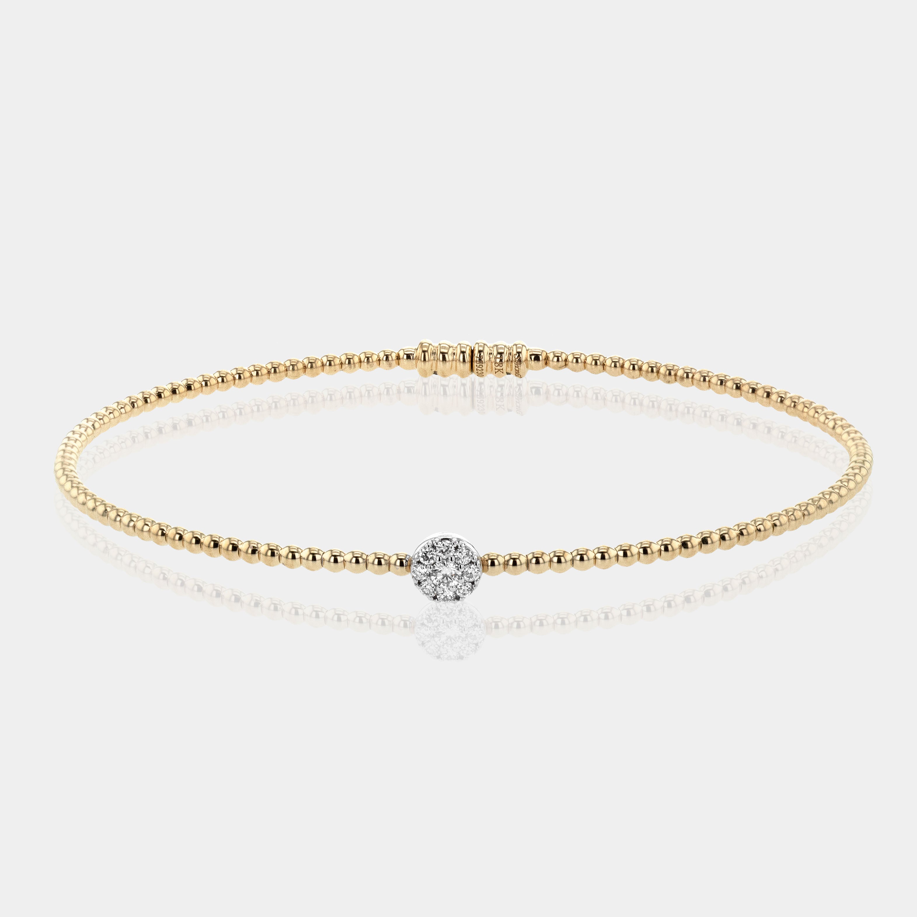 Yellow gold diamond bangle bracelet