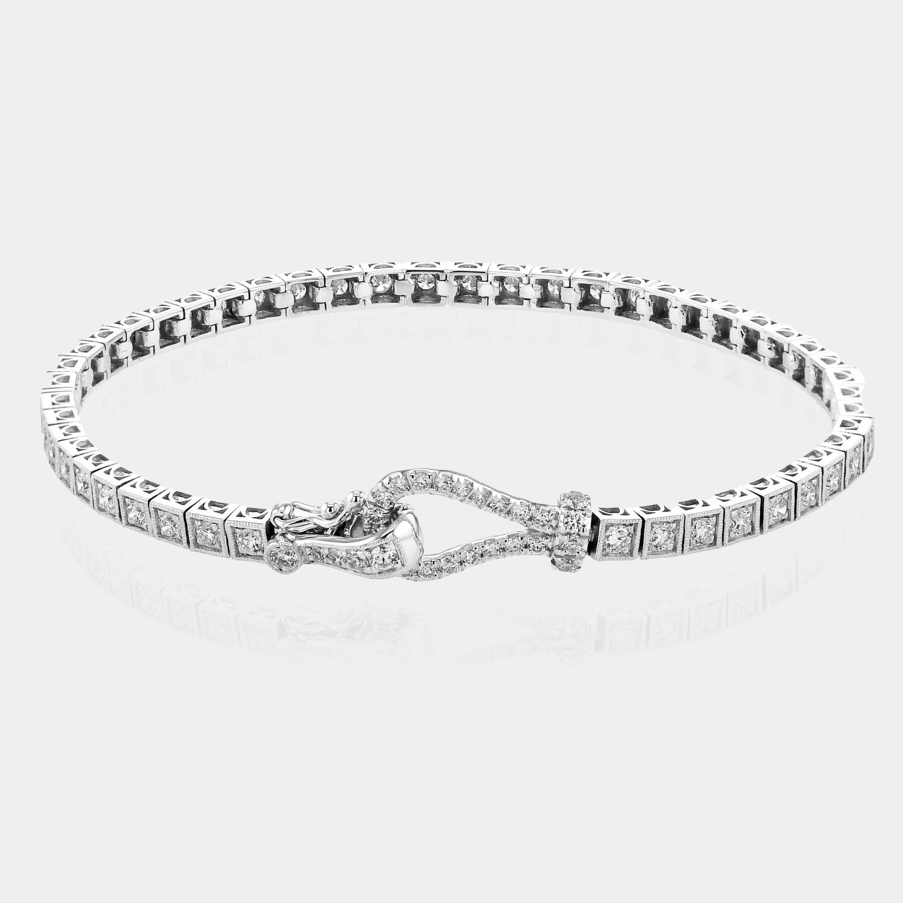 White Gold Diamond Buckle Bracelet