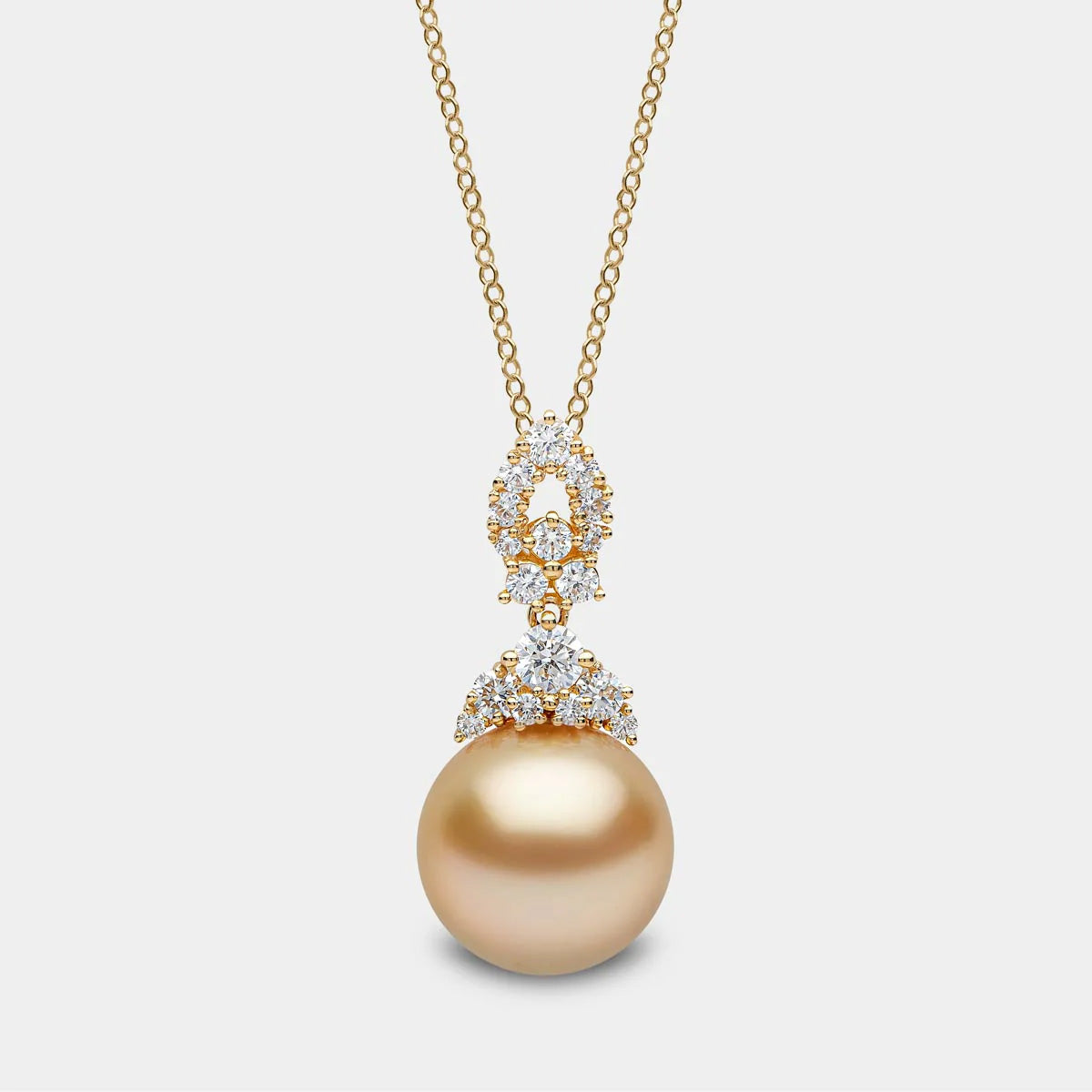 yellow pearl and diamond pendant