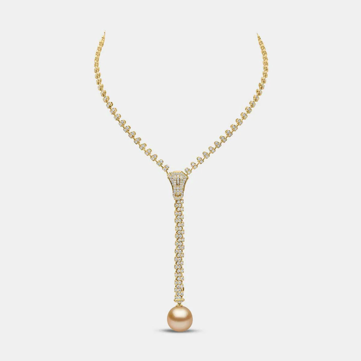 Yoko London | South Sea Pearl and Diamond Zip Necklace | 18K Gold