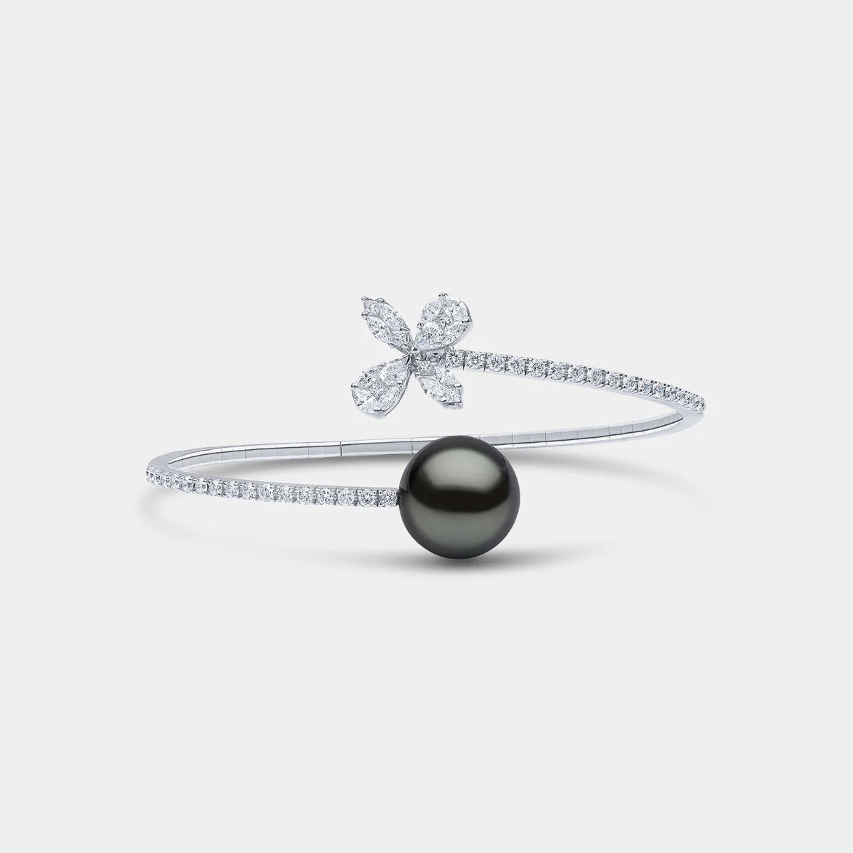 black pearl and diamond bracelet