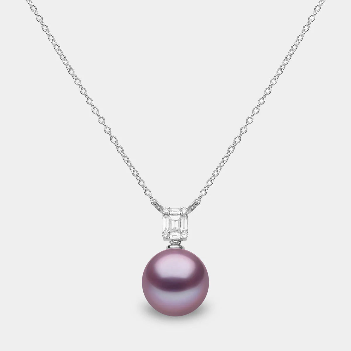 pink pearl and diamond necklace