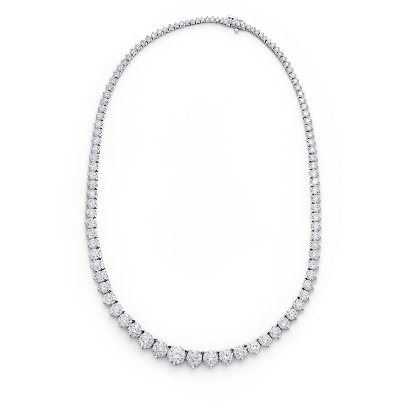 Graduated Diamond Necklace in White Gold