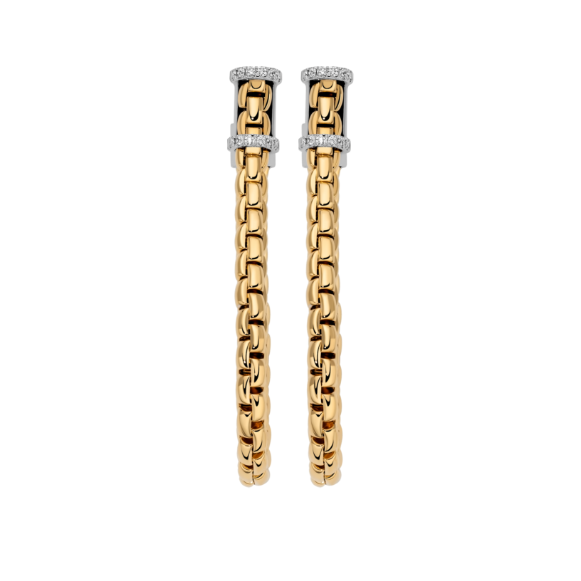 mesh chain diamond earrings