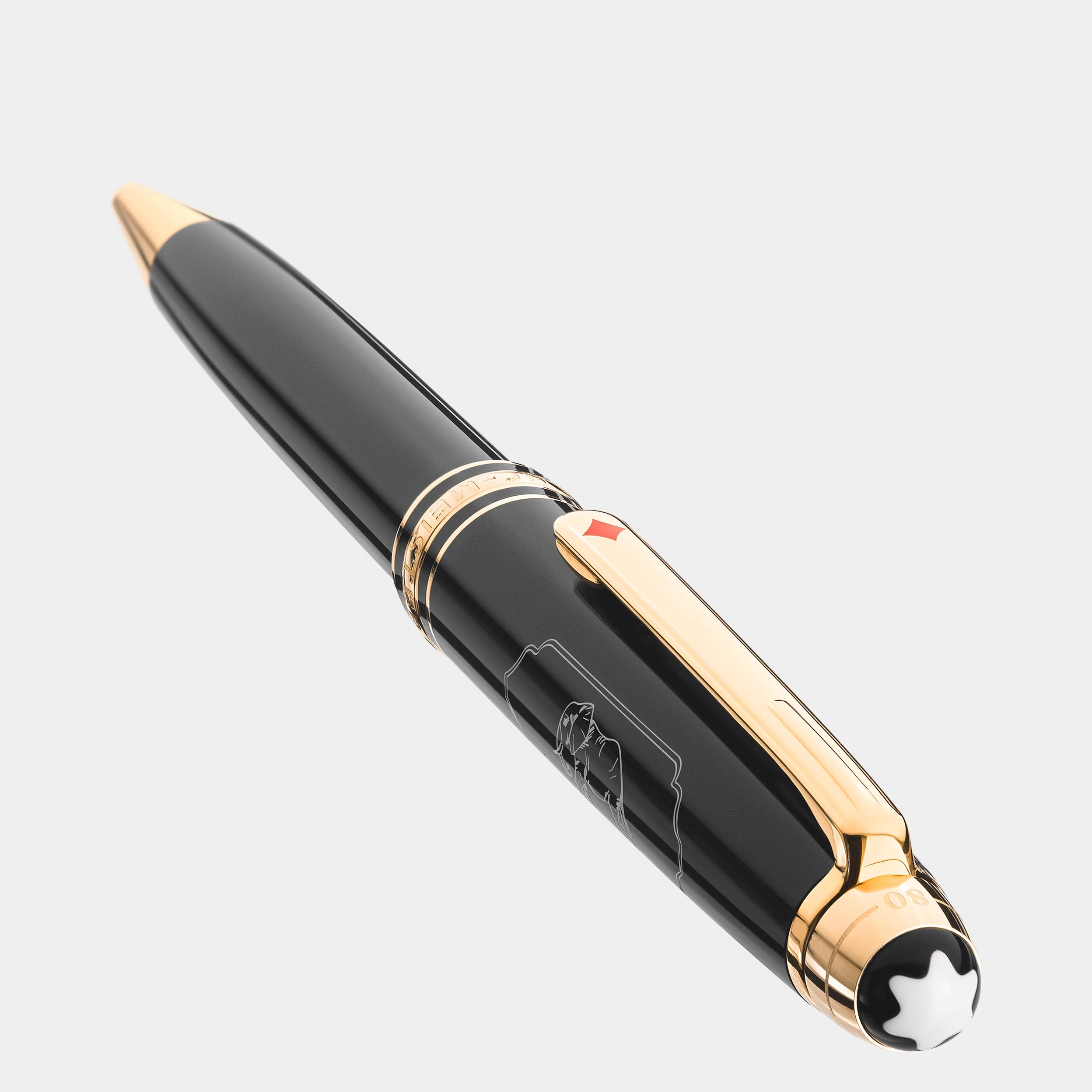 montblanc black and gold ballpoint pen