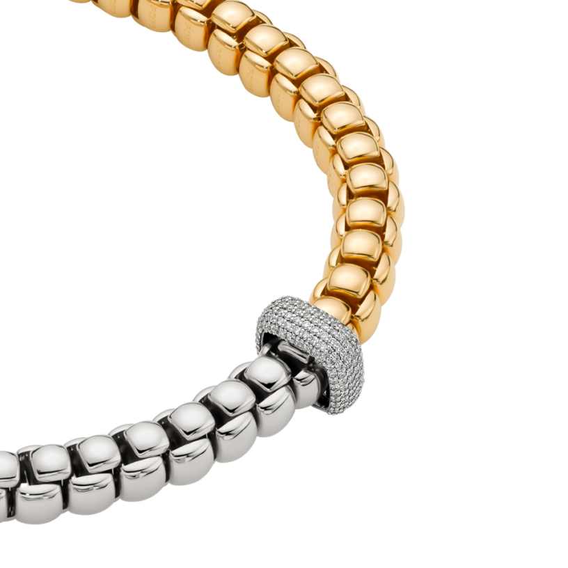 two tone chain necklace with diamonds
